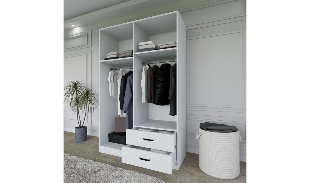 Dulap, Yaman 1600-033 - White, 120 x 180 x 45 cm