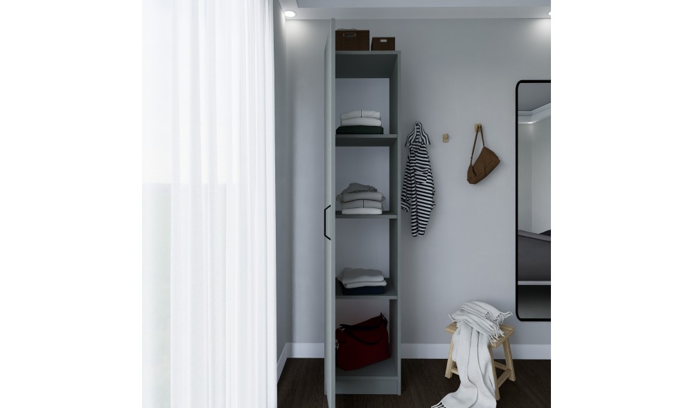 Dulap, Yaman 1600-040 - Grey, 40 x 182 x 47 cm