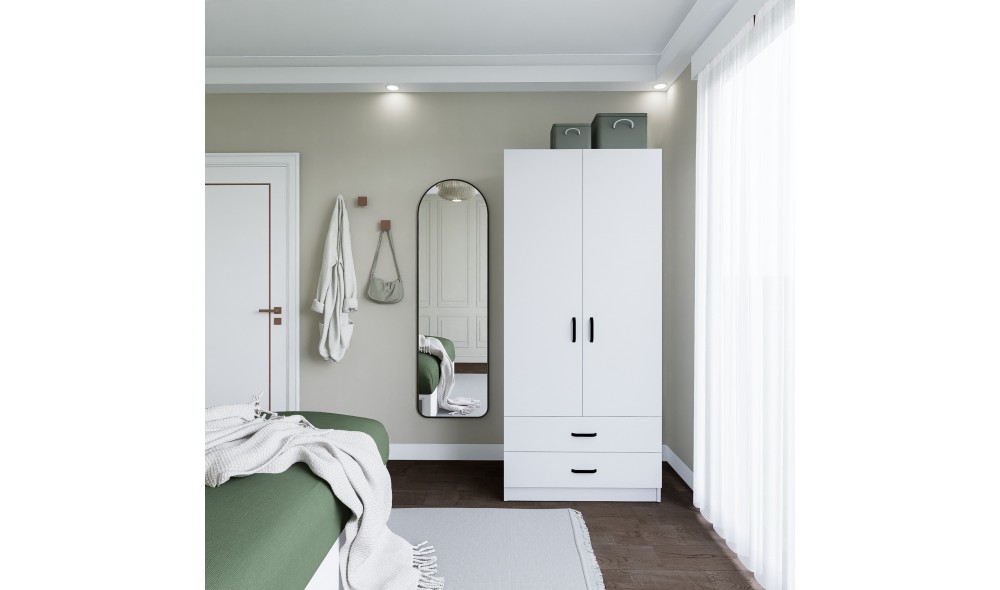 Dulap, Yaman 1600-042 - White, 80 x 182 x 47 cm