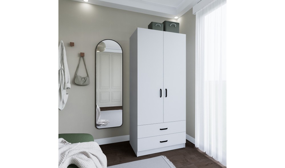 Dulap, Yaman 1600-042 - White, 80 x 182 x 47 cm