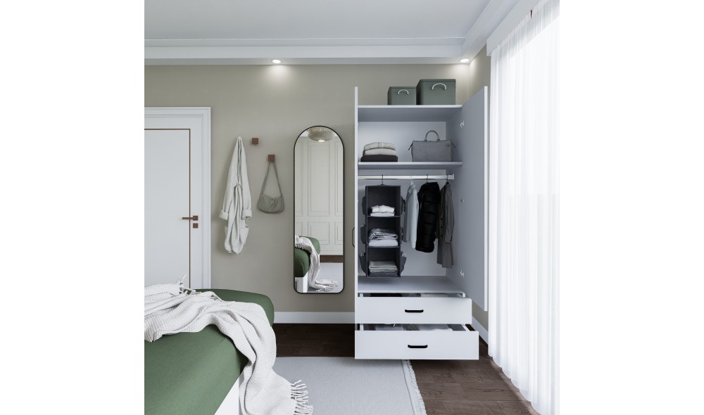 Dulap, Yaman 1600-042 - White, 80 x 182 x 47 cm