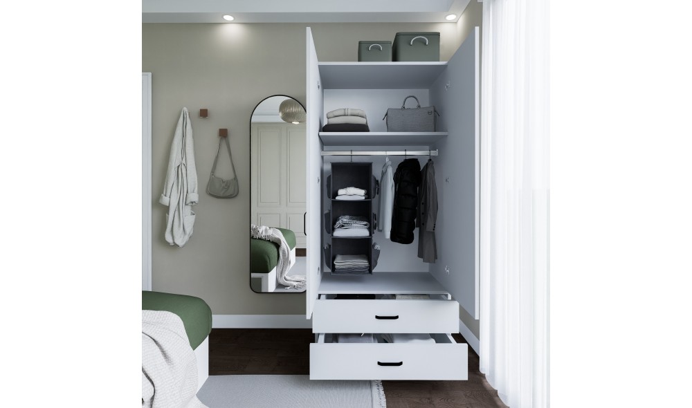 Dulap, Yaman 1600-042 - White, 80 x 182 x 47 cm