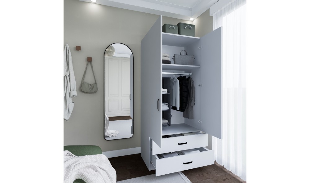 Dulap, Yaman 1600-042 - White, 80 x 182 x 47 cm