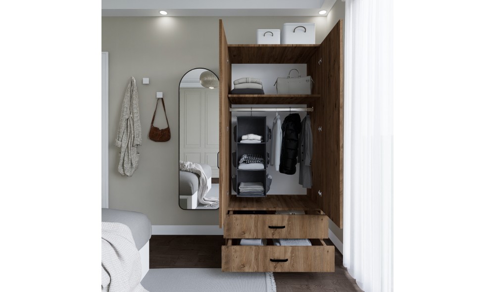 Dulap, Yaman 1600-044 - Pine, 80 x 182 x 47 cm