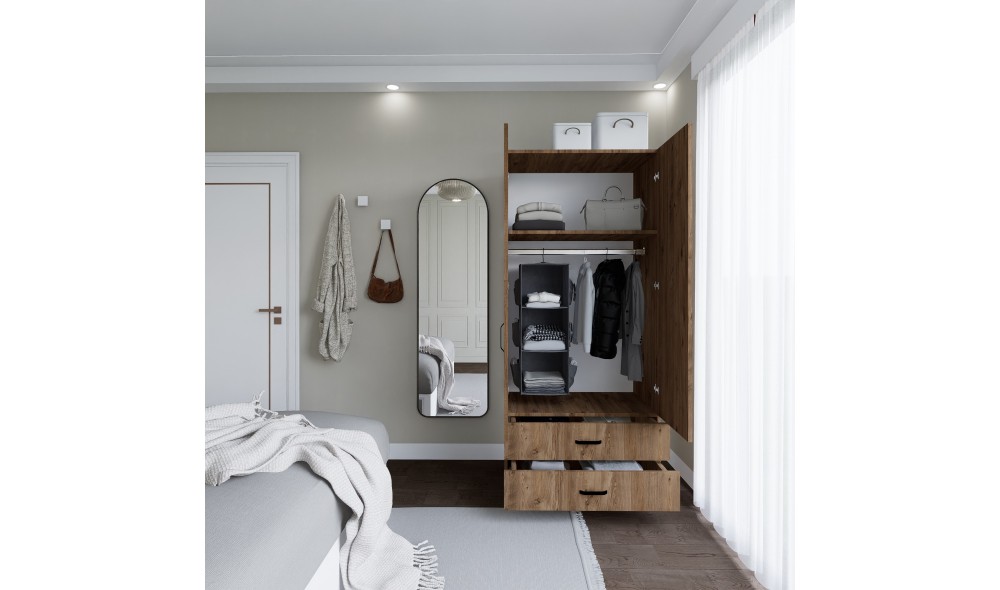 Dulap, Yaman 1600-044 - Pine, 80 x 182 x 47 cm