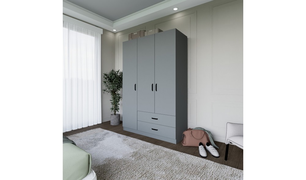 Dulap, Yaman Luna 1600-037 - Grey, 120 x 181 x 45 cm
