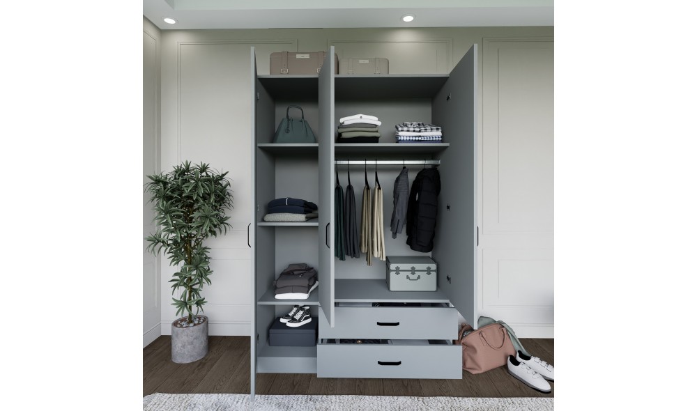 Dulap, Yaman Luna 1600-037 - Grey, 120 x 181 x 45 cm