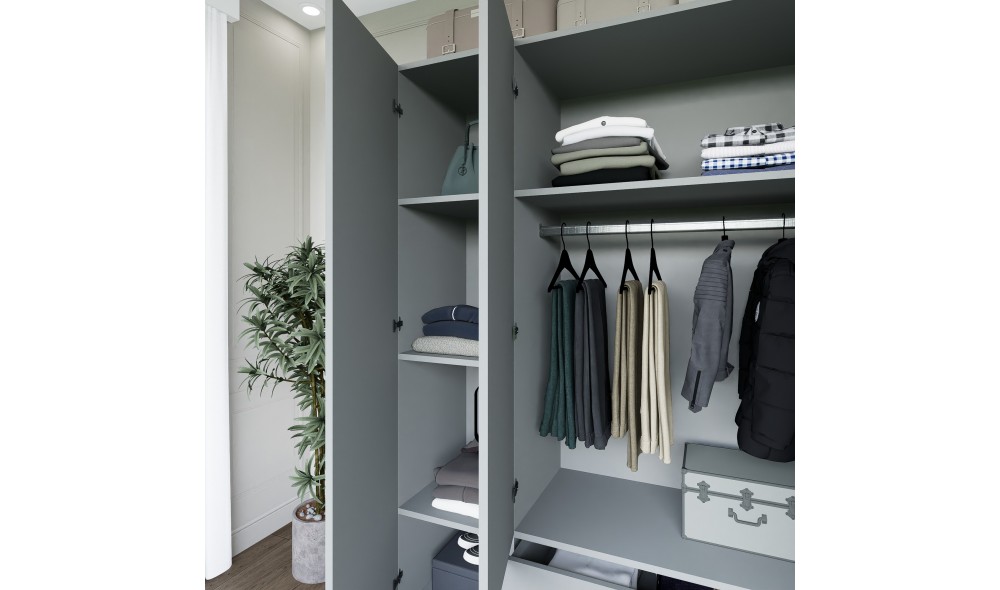 Dulap, Yaman Luna 1600-037 - Grey, 120 x 181 x 45 cm