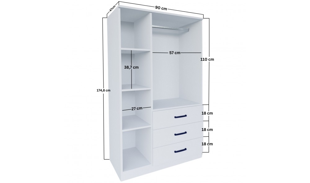 Dulap, Easy 1600-52, 90 x 174,8 x 47 cm