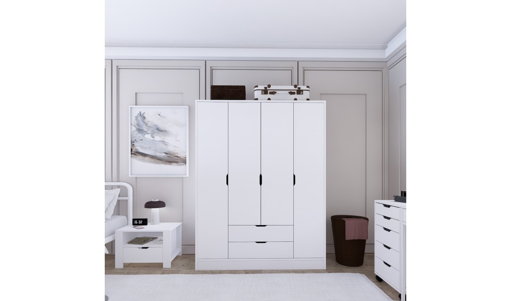 Dulap, Duru 4 Door 1600-017, 140 x 182 x 45 cm