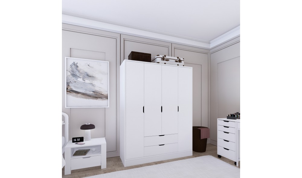 Dulap, Duru 4 Door 1600-017, 140 x 182 x 45 cm