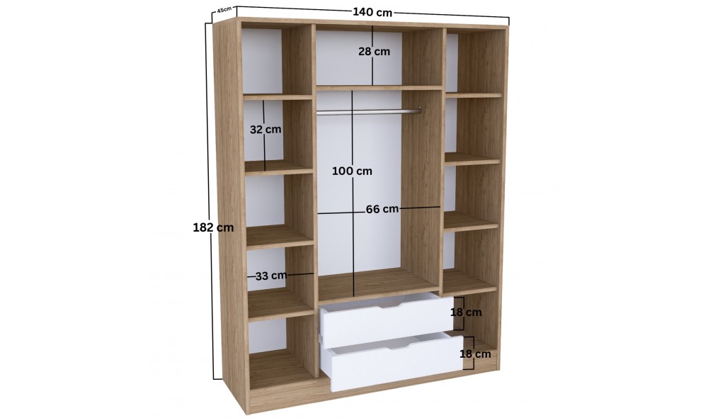 Dulap, Nisan 1600-024, 140 x 181,8 x 45 cm