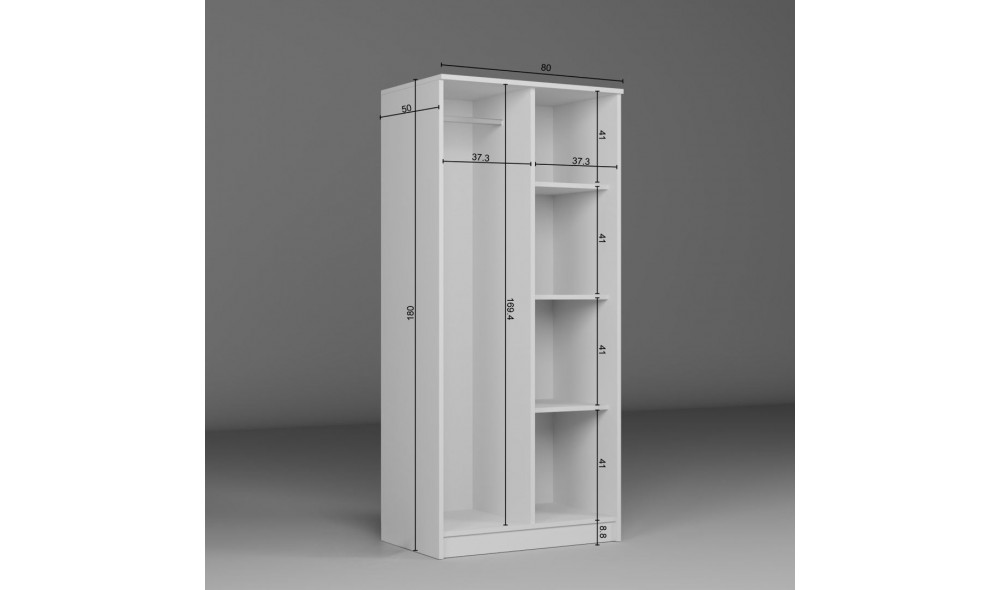 Dulap, Kardelen 1600-100, 80 x 180 x 51,8 cm