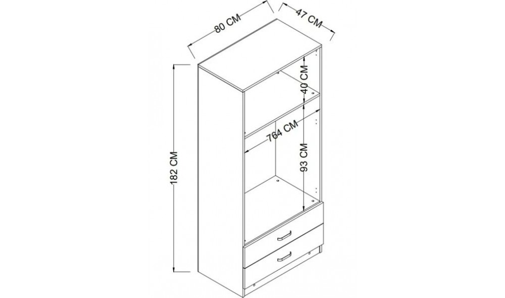 Dulap, Yaman Luna 1600-043, 80 x 182 x 47 cm