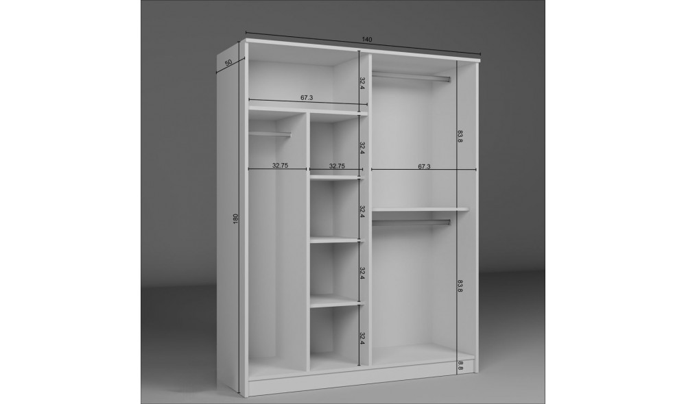 Dulap, Kardelen 1600-99, 140 x 180 x 51,8 cm