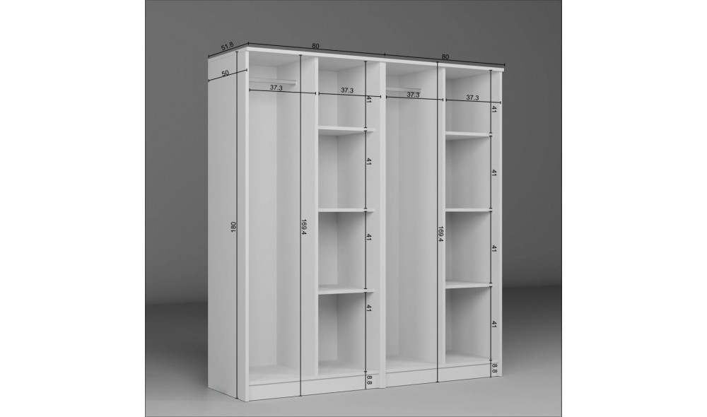 Dulap, Kardelen 1600-103, 160 x 180 x 51,8 cm