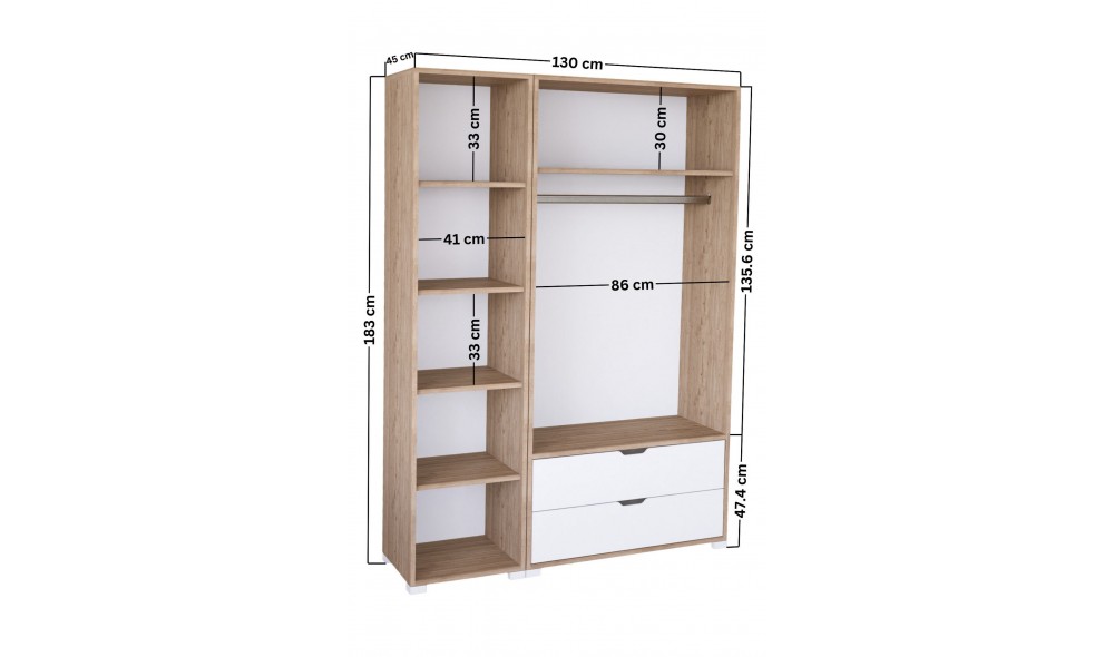 Dulap, Nisan 1600-019, 130 x 183 x 45 cm