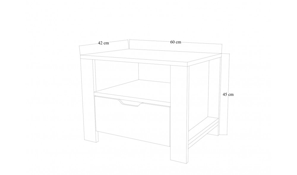 Noptiera, Duru 1600-34, 60 x 45 x 42 cm