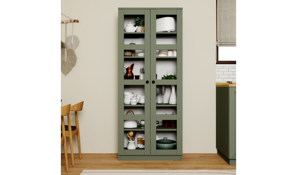 Dulap multifunctional, Lucas Glass 1600-76, 80 x 190 x 37 cm