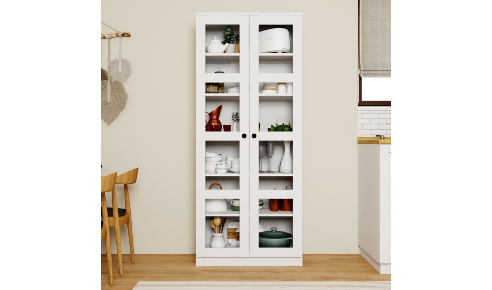 Dulap multifunctional, Lucas Glass 1600-68, 80 x 190 x 37 cm