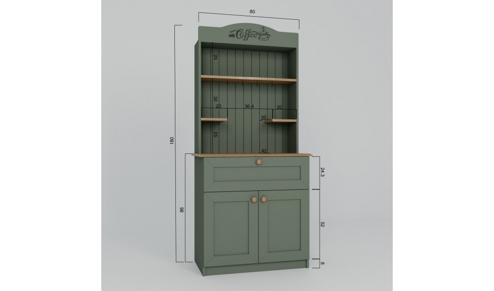 Stand de cafea, Lucas 1600-94, 80 x 180 x 42 cm