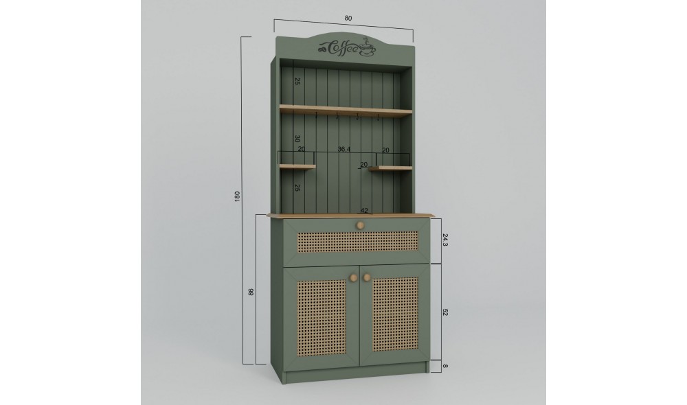 Stand de cafea, Lucas 1600-129, 80 x 180 x 42 cm