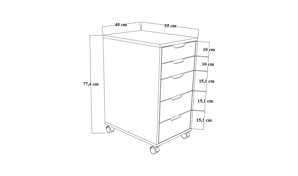 Dulap multifunctional, Caisson 1600-78, 40 x 77,4 x 55 cm