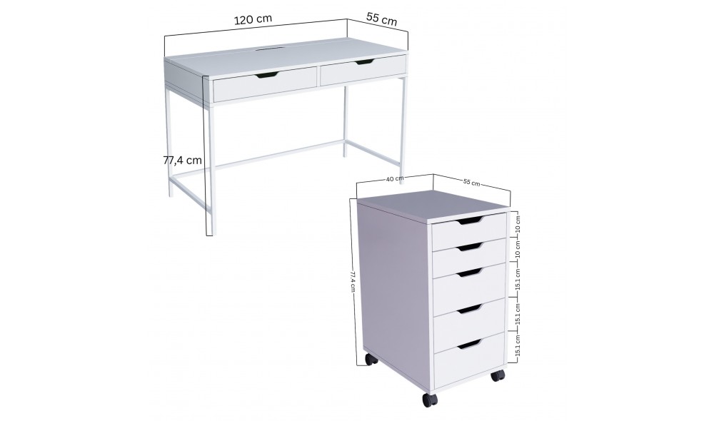 Birou, Duru Set 1600-49, 120 x 77,4 x 55 cm