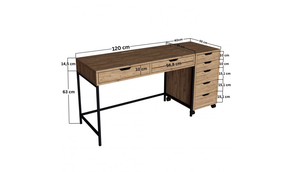 Birou, Atlas 1600-59, 160 x 77,4 x 55 cm