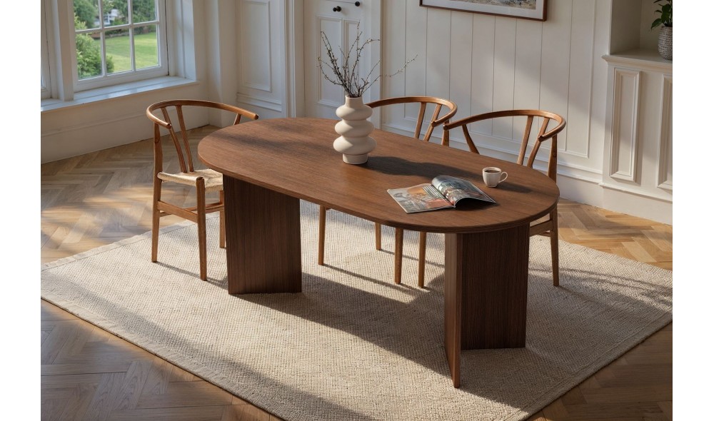 Masa de sufragerie, Sablin - Milano Walnut, 180 x 75 x 90 cm