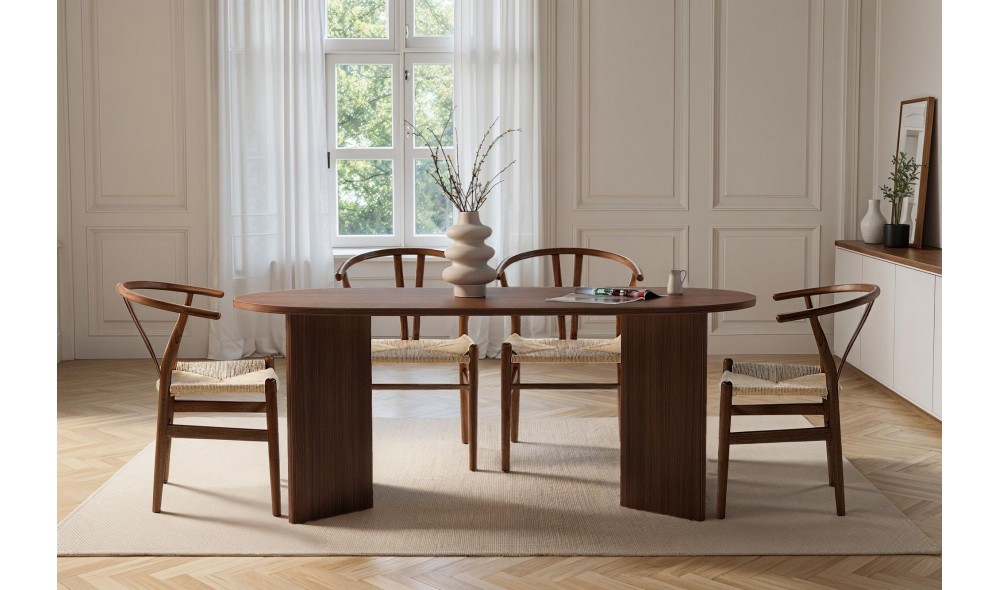 Masa de sufragerie, Sablin - Milano Walnut, 180 x 75 x 90 cm