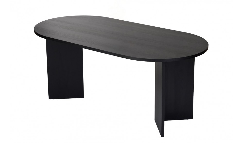 Masa de sufragerie, Sablin - Wood Black, 180 x 75 x 90 cm