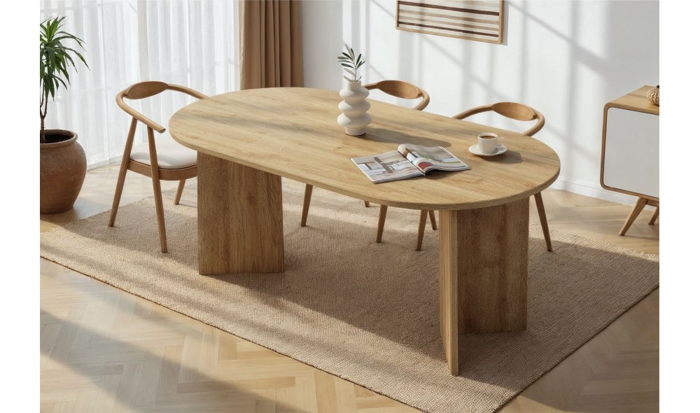 Masa de sufragerie, Sablin - Cadiz Oak, 180 x 75 x 90 cm