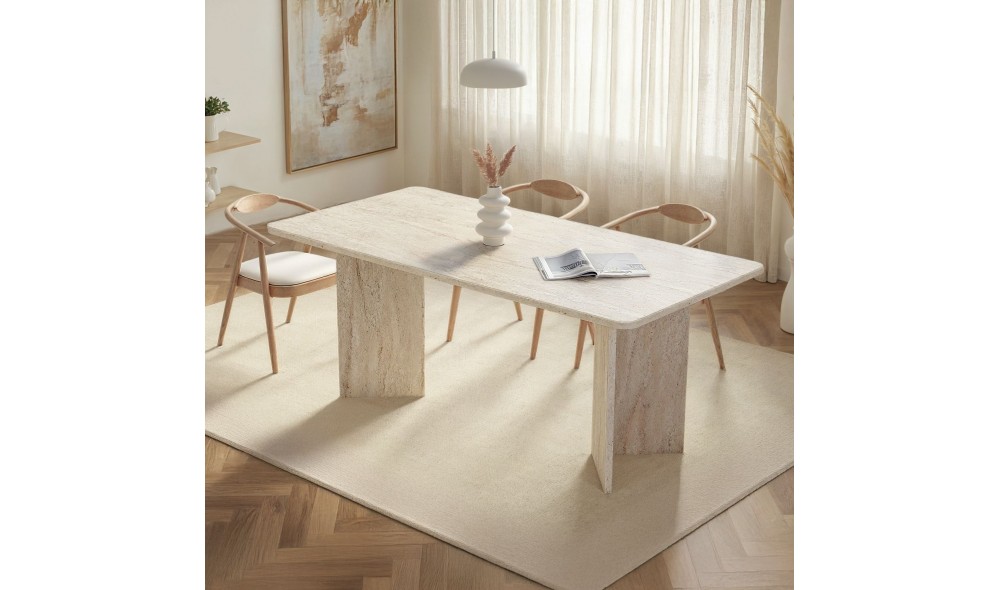 Masa de sufragerie, Linza - Travertine, 180 x 75 x 90 cm