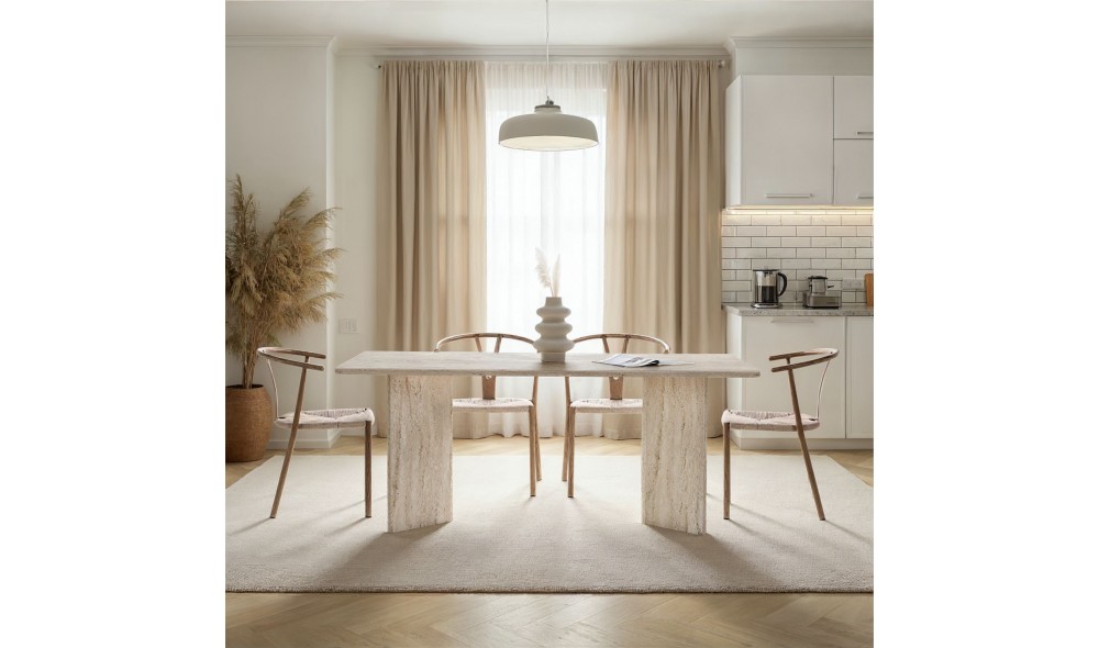 Masa de sufragerie, Linza - Travertine, 180 x 75 x 90 cm