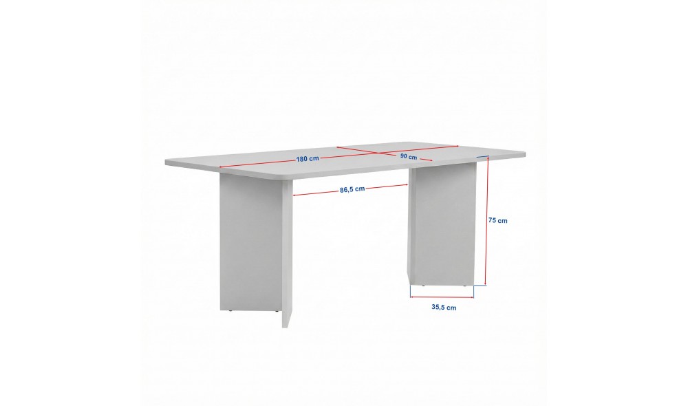 Masa de sufragerie, Linza - Milano Walnut, 180 x 75 x 90 cm