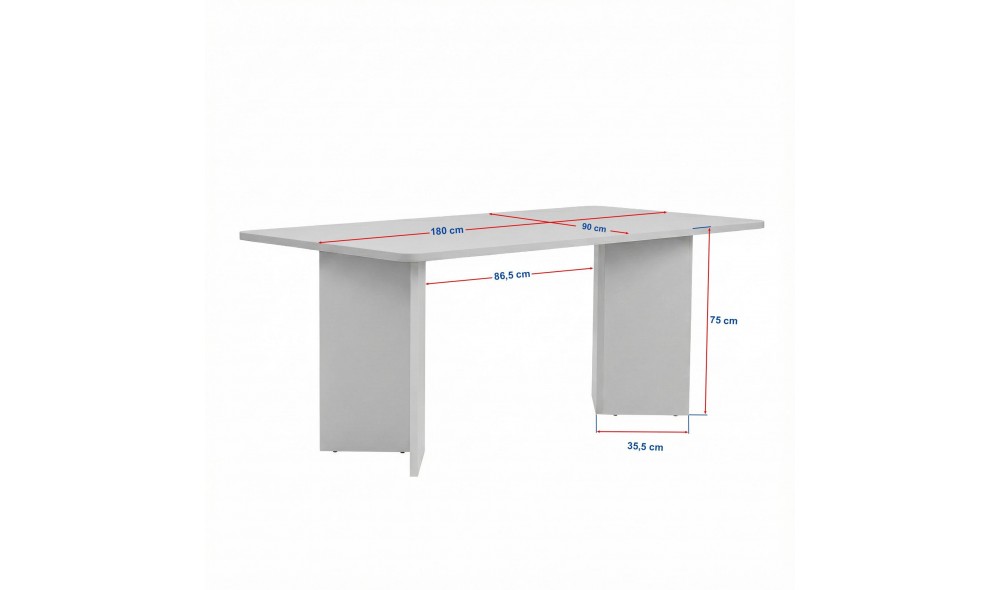 Masa de sufragerie, Linza - Wood Black, 180 x 75 x 90 cm