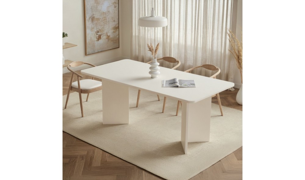 Masa de sufragerie, Linza - Wood White, 180 x 75 x 90 cm