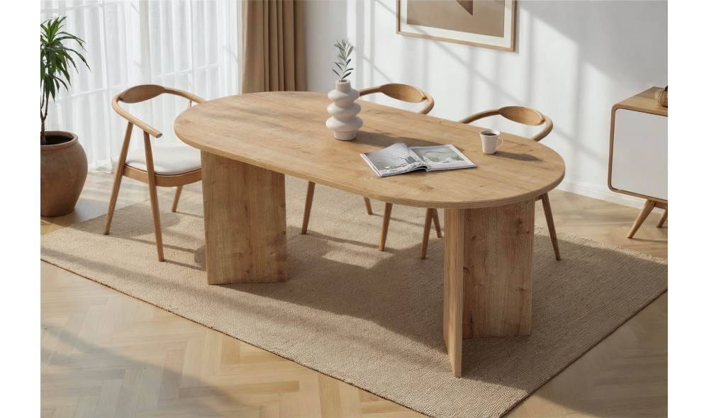 Masa de sufragerie, Sablin - Sapphire Oak, 180 x 75 x 90 cm