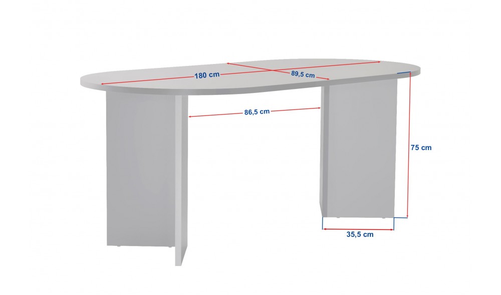 Masa de sufragerie, Sablin - Sapphire Oak, 180 x 75 x 90 cm