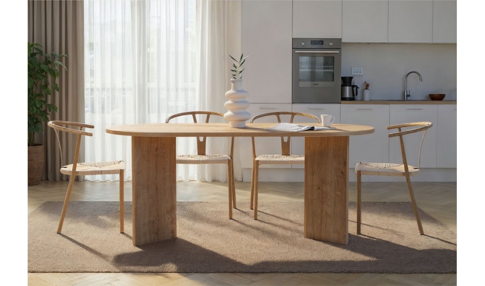 Masa de sufragerie, Sablin - Sapphire Oak, 180 x 75 x 90 cm