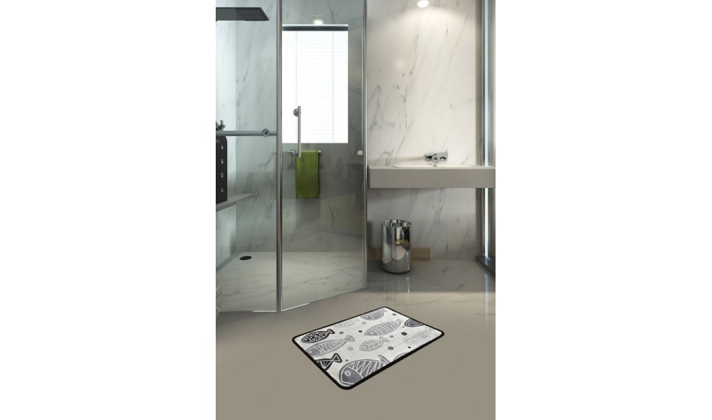 Covoras de baie, Fish DJT - White (40 x 60)