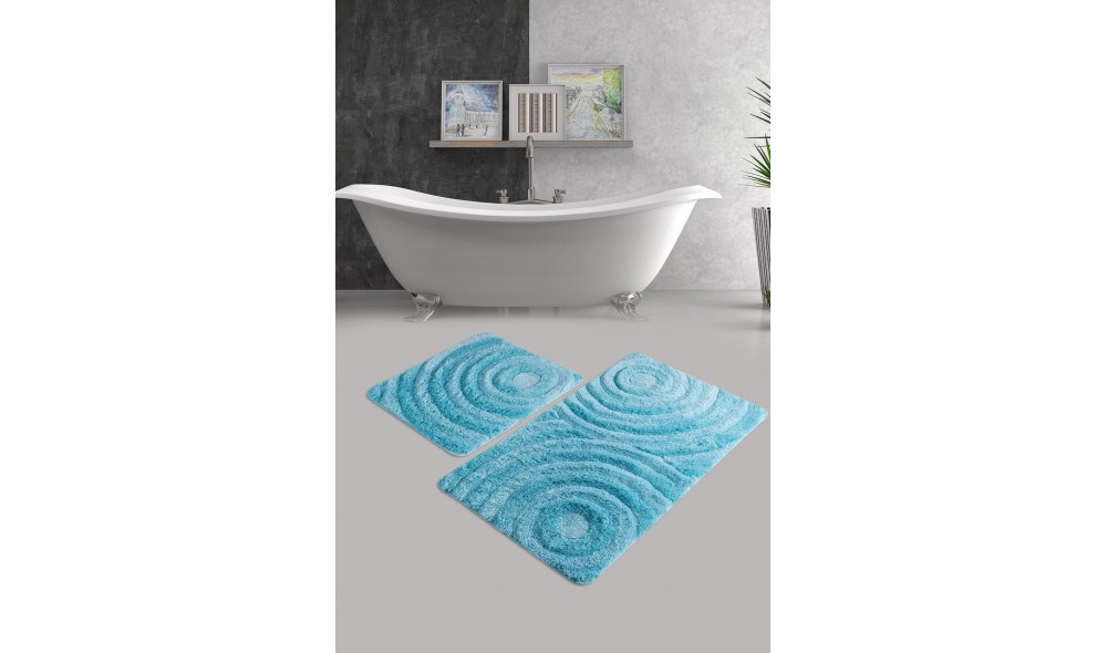 Set covoras de baie (2 piese), Wave - Turquoise