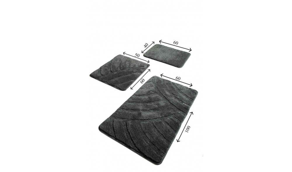 Set covoras de baie (3 piese), Alya - Fume