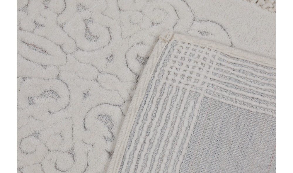 Set covoras de baie (2 piese), Piante - Ecru