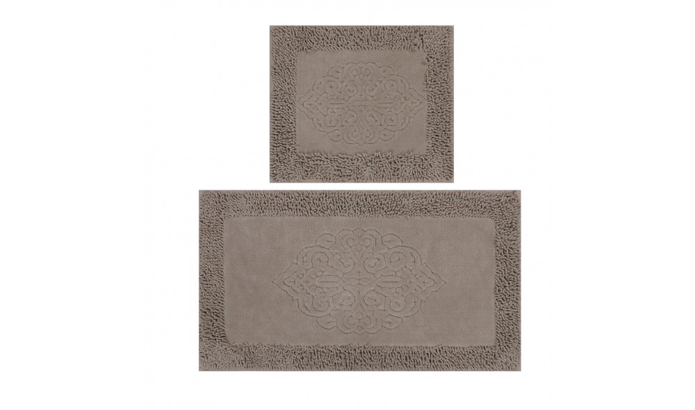 Set covoras de baie (2 piese), Piante - Beige