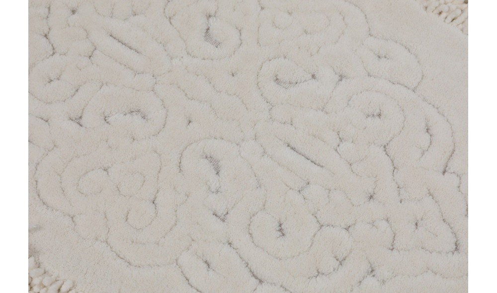 Set covoras de baie (2 piese), Piante Oval - Ecru