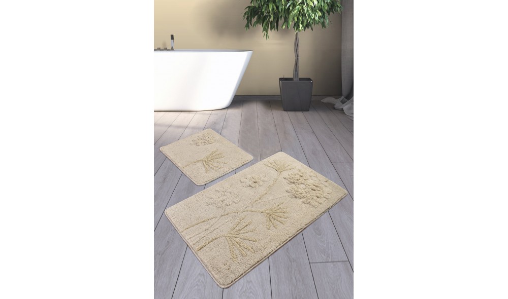 Set covoras de baie (2 piese), Orkide - Beige