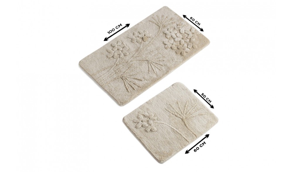 Set covoras de baie (2 piese), Orkide - Beige