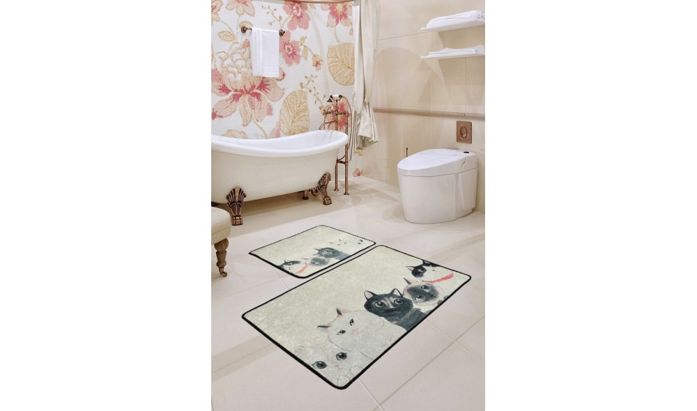 Set covoras de baie (2 piese), Angry Cats DJT